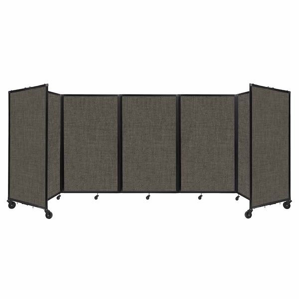 Room Divider 360 Folding Portable Partition 14" x 5' Mocha Fabric